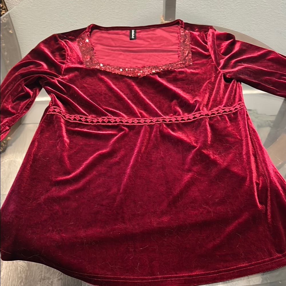 Burgundy Velvet Tunic
